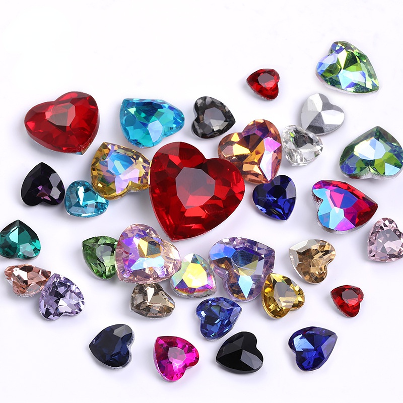 Đá Pha Lê Hình Trái Tim Chất Lượng Cao 16mm 18mm Trang Trí Túi Xách / Giày Dép