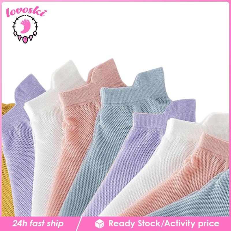 Set 10 Đôi Vớ Ngắn Chống Trượt Thời Trang