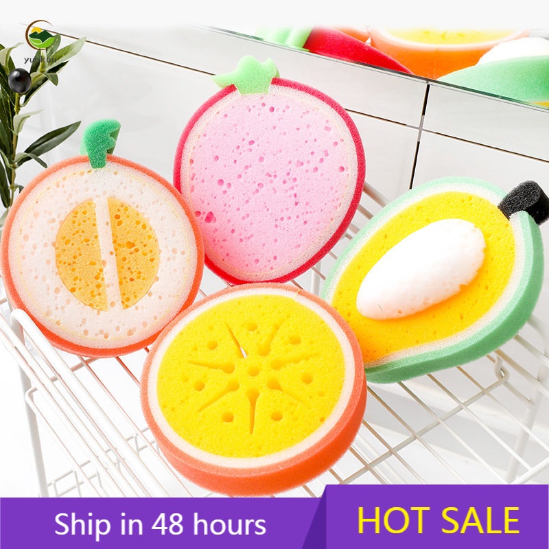 Miếng bọt biển rửa chén đa năng hình trái cây xinh xắn