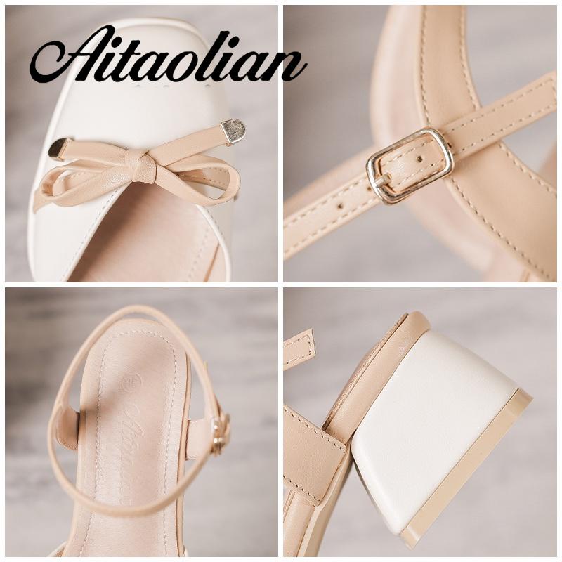 Giày Cao Gót Da Mềm 3.5Cm Thắt Nơ Đính Ngọc Trai Thời Trang Cho Nữ