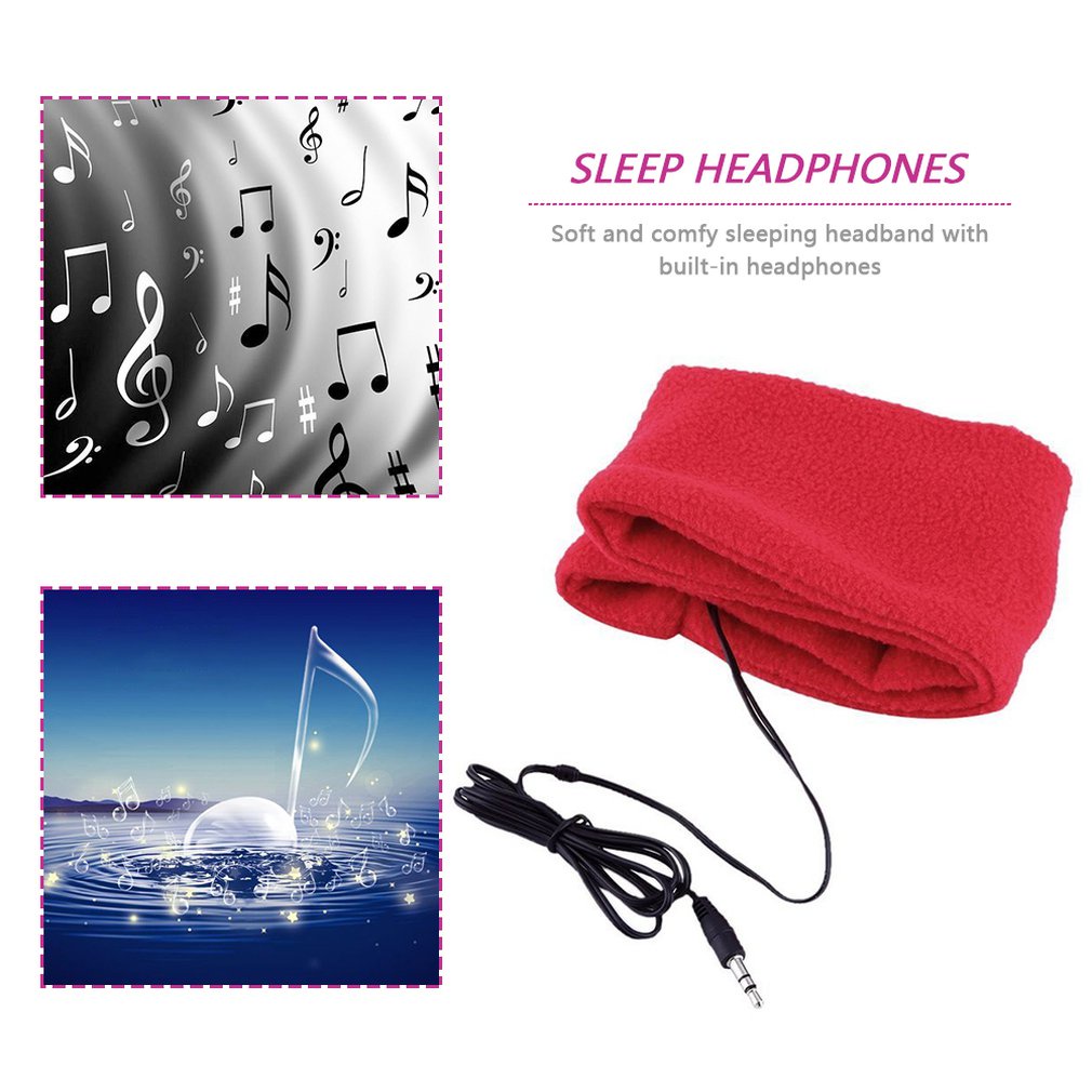 2015 Newest Soft Sleeping Headphone Sports Mask Headband Headset For Cell Phone Red Color Sound Insulation [Q/4]