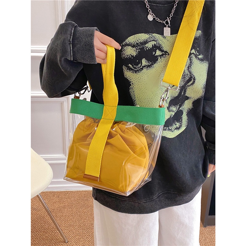 Túi Đeo Chéo Trong Suốt Cỡ Lớn Thời Trang Hàn Quốc Mới Cho Nữ