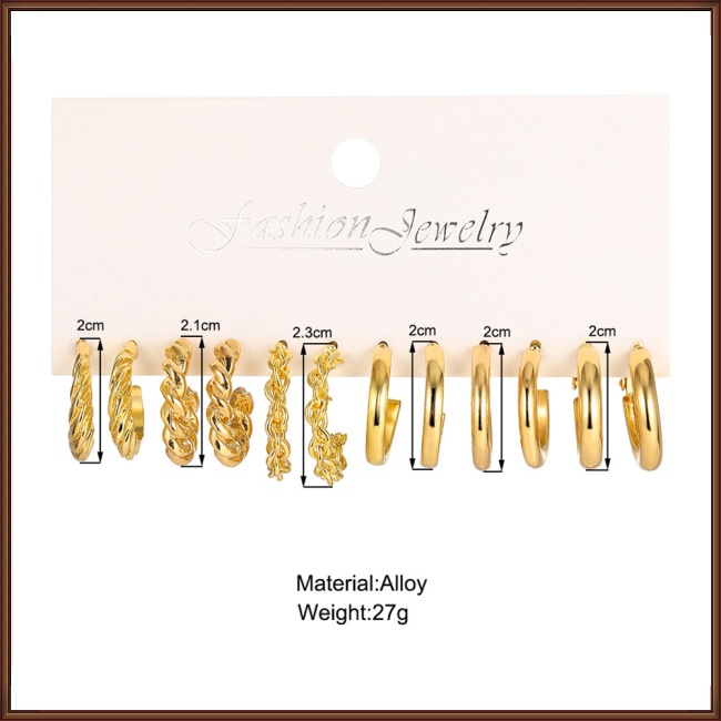 Bộ Khuyên Tai Hình Vuông Bằng Kim Loại Sang Trọng Cho Nữ