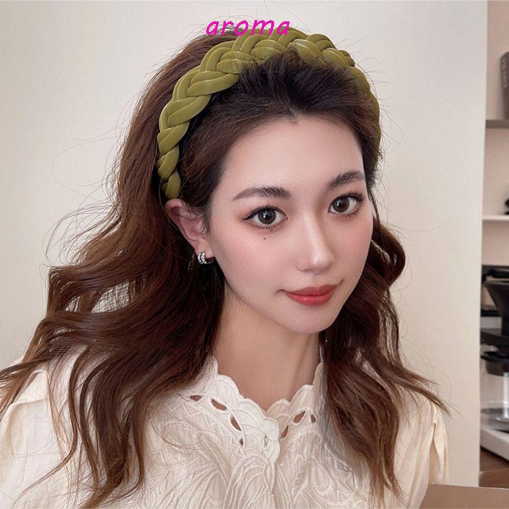 Băng Đô Cài Tóc Rửa Mặt Bằng Xốp Đan Xoắn Phong Cách Hàn Quốc Ngọt Ngào Cho Nữ