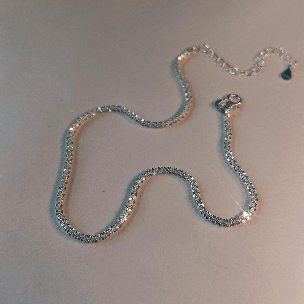 Lắc Chân Bạc Mỏng Màu Sắc Lấp Lánh Thời Trang Cho Nữ U9L2