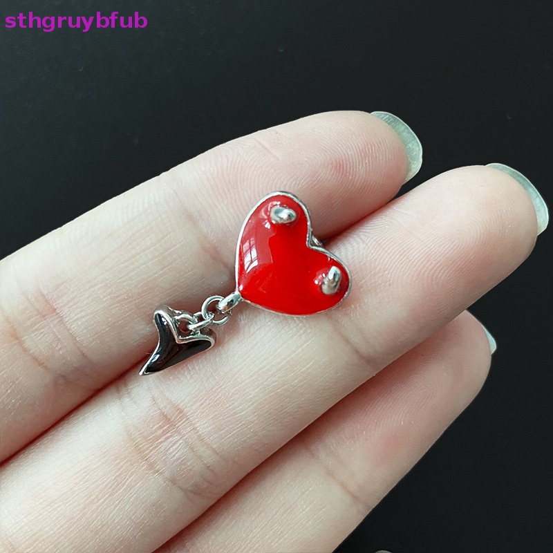 Khuyên Rốn Bằng Thép Không Gỉ Hình Trái Tim Đỏ Thời Trang