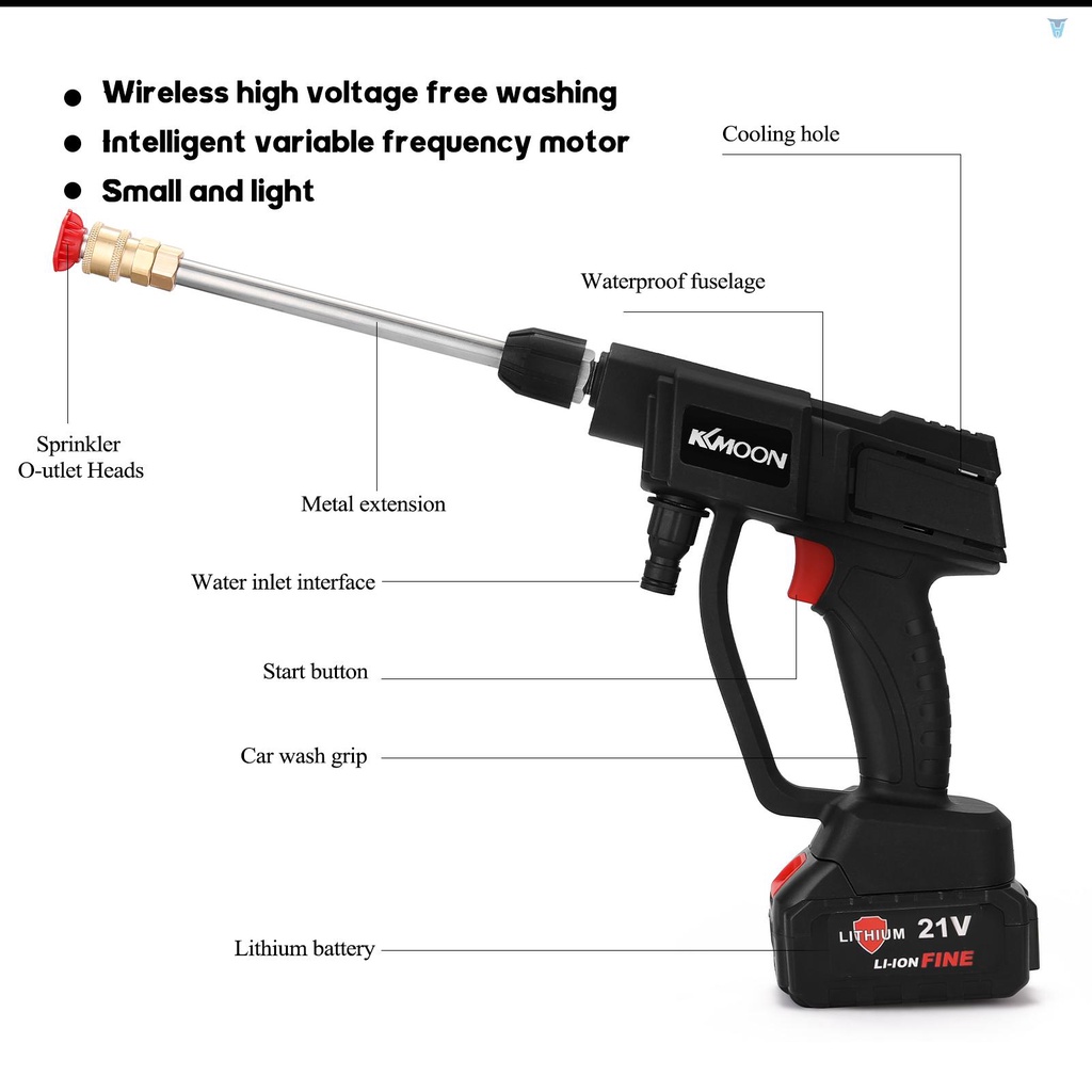 Bộ Dụng Cụ Rửa Xe Điện Không Dây 21V 4L / Phút Chuyên Dụng