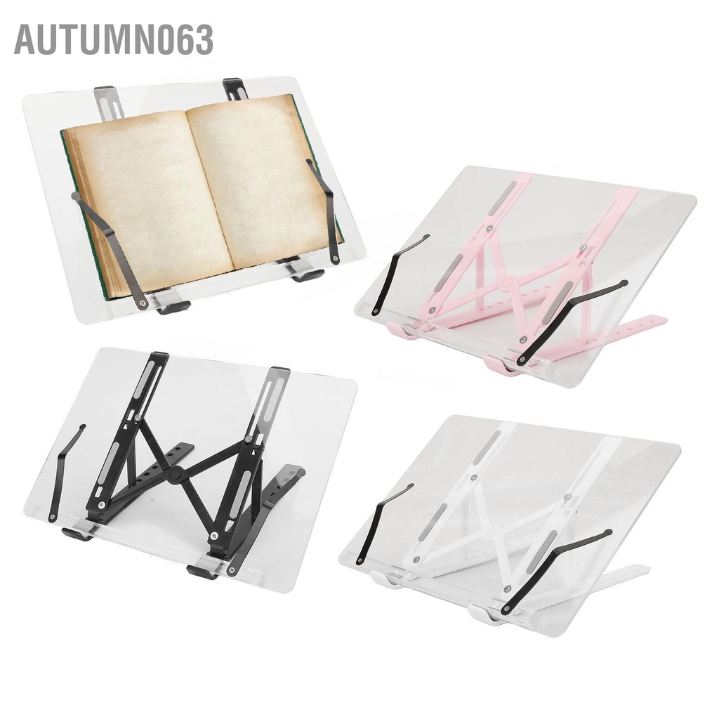 Autumn063 Giá Sách Có Thể Gập Lại Để Đọc Đa Năng Acrylic Điều Chỉnh Bàn Đỡ Trang Kẹp Dành Cho Người Cao Tuổi