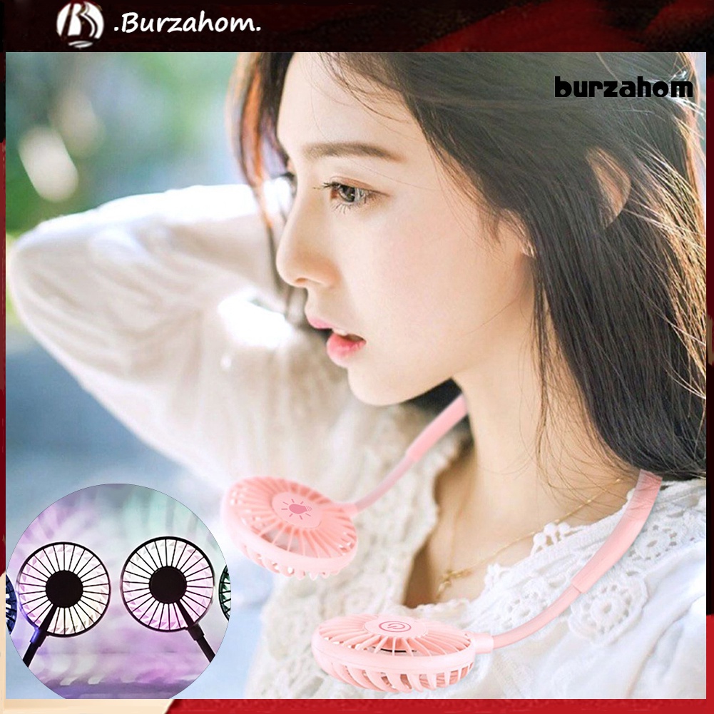 Quạt Làm Mát Đeo Cổ Sạc Cổng USB Có Đèn LED Có Thể Gấp Gọn Tiện Dụng