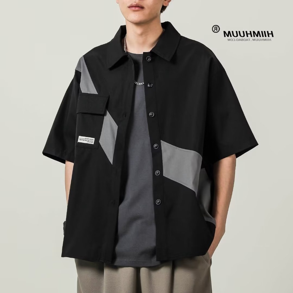 Áo Sơ Mi Ngắn Tay Dáng Rộng Phong Cách Nhật Bản Thời Trang Mùa Hè Dành Cho Nam