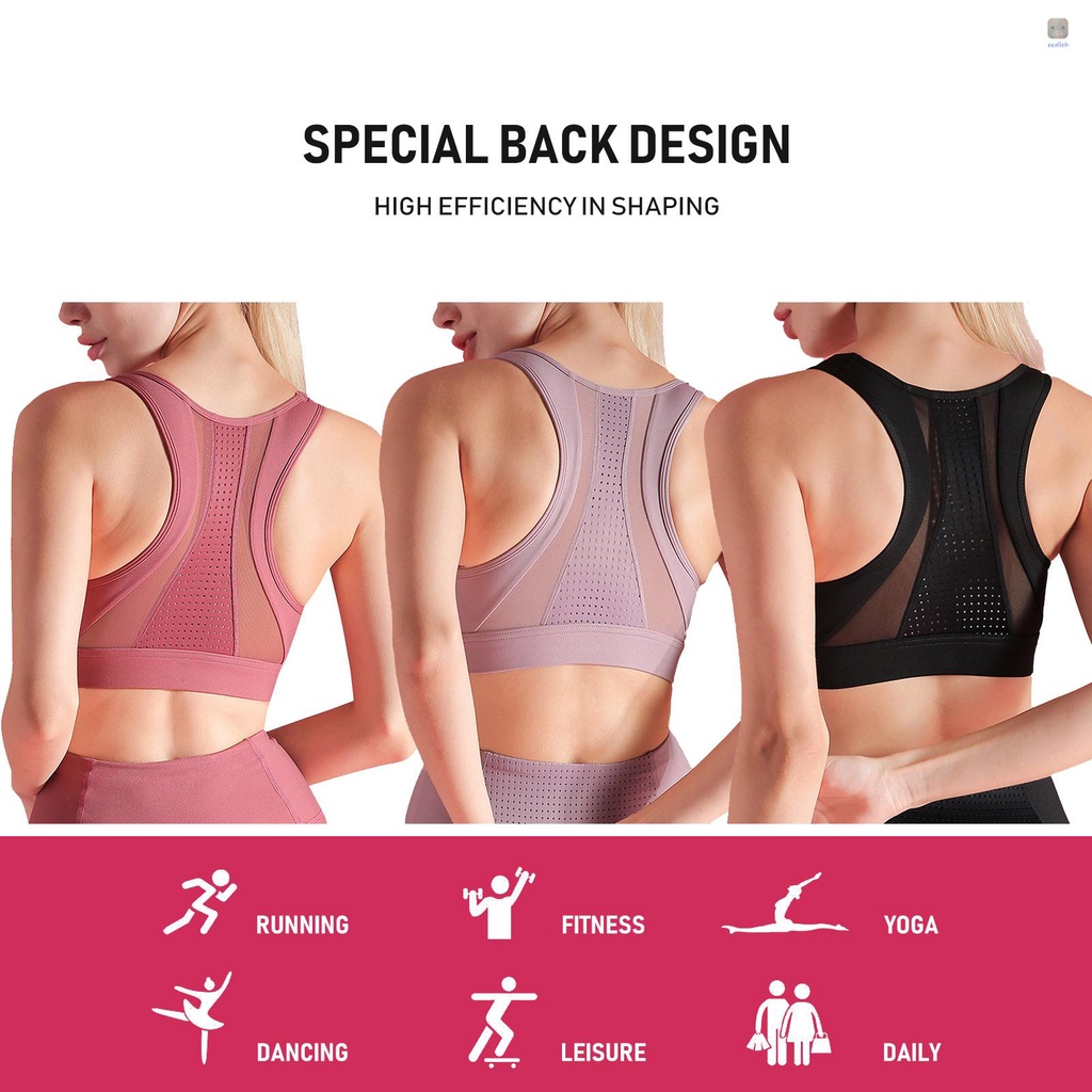 Áo Ngực Thể Thao Phối Lưới Thoáng Khí Có Mút Nâng Ngực Chống Rung Thời Trang Cho Nữ
