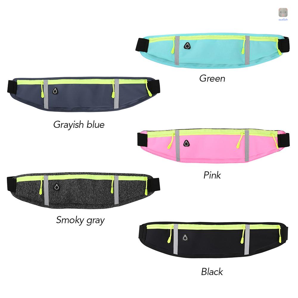 Thắt Lưng Chạy Bộ Siêu Nhẹ Với Túi Đeo Hông Kẻ Sọc Phản Quang Chống Thấm Nước Có Jack Cắm Tai Nghe Và Dây Đeo Co Giãn Điều Chỉnh Được Cho Nam Và Nữ