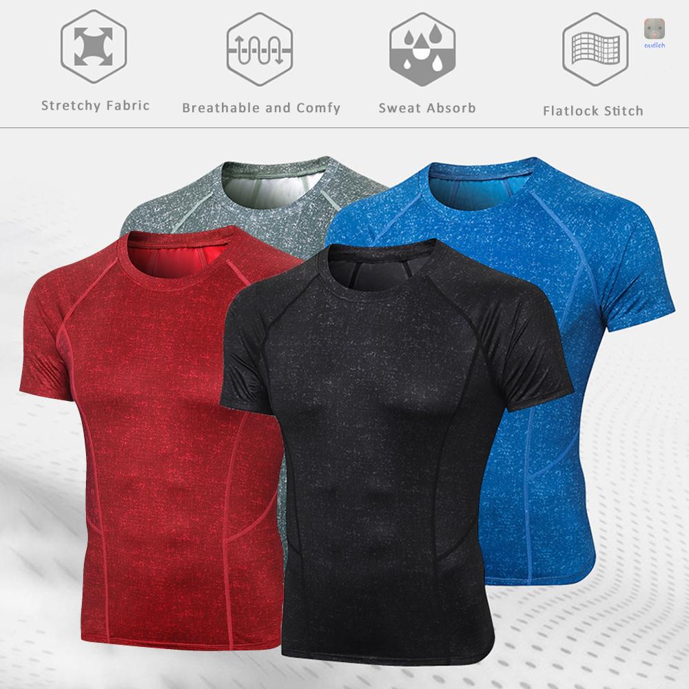 Áo Thun Thể Thao Tay Ngắn Cổ Tròn Mau Khô Cho Nam