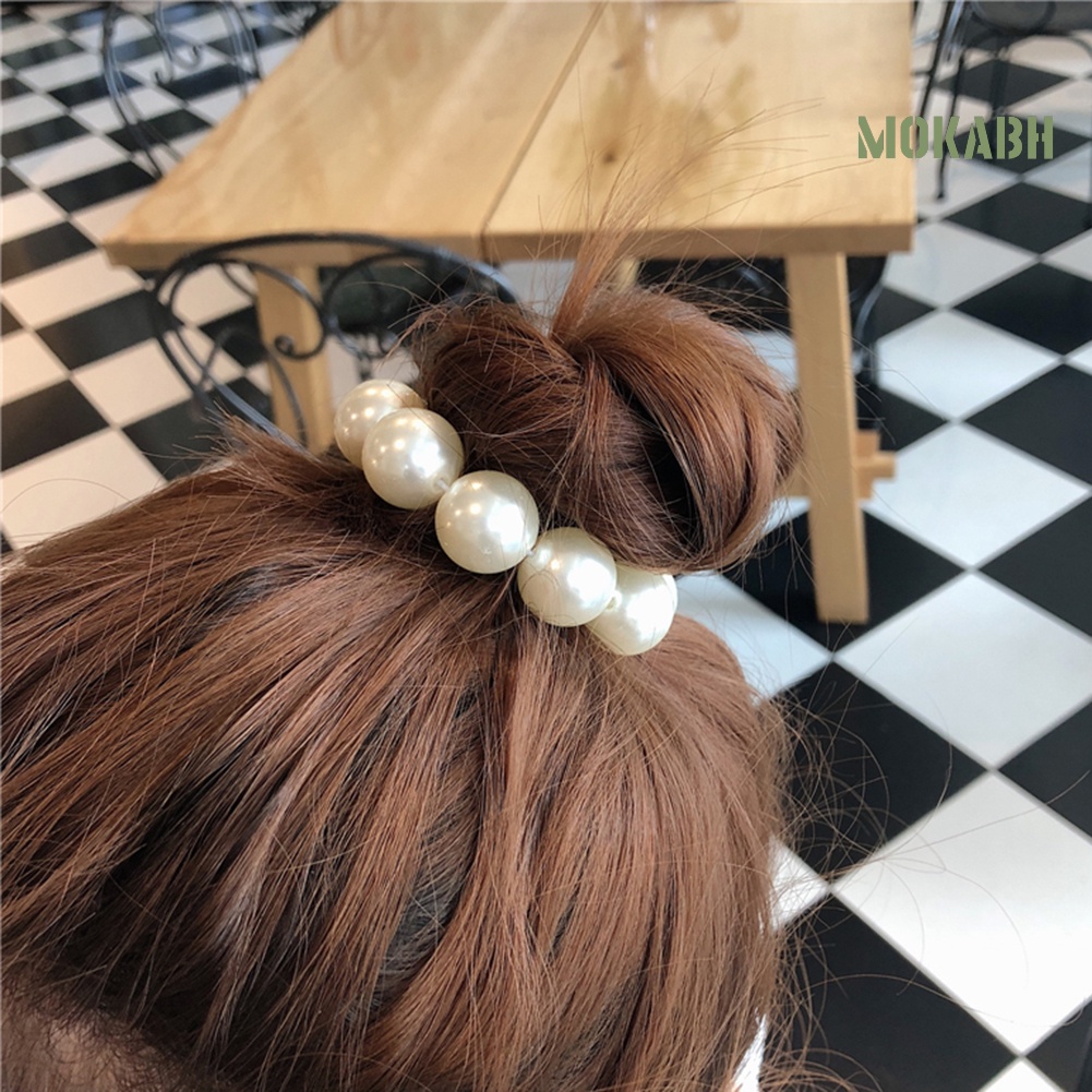 2 Dây Cột Tóc Đính Hạt Ngọc Trai Nhân Tạo Lãng Mạn Thời Trang Cho Nữ
