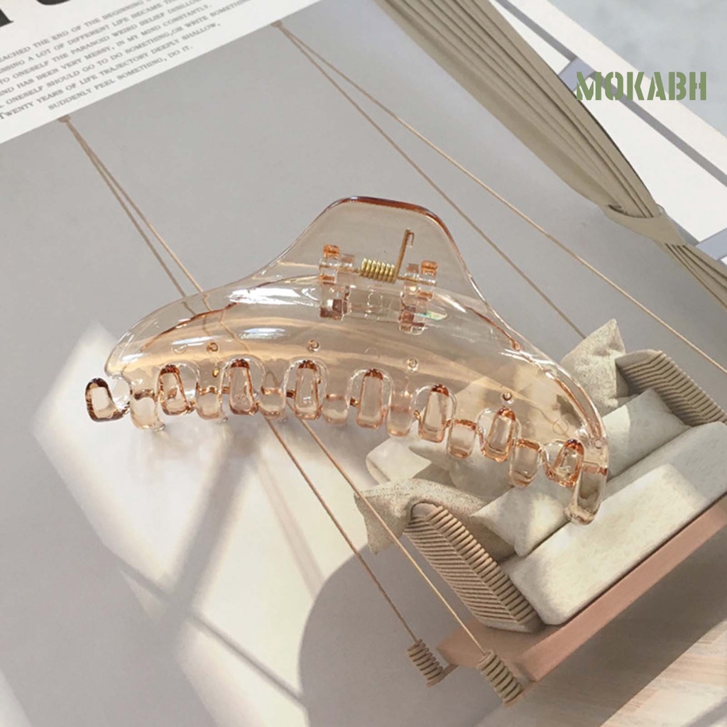 Kẹp Tóc Co Giãn Trong Suốt Chống Trượt Màu Trơn Thời Trang