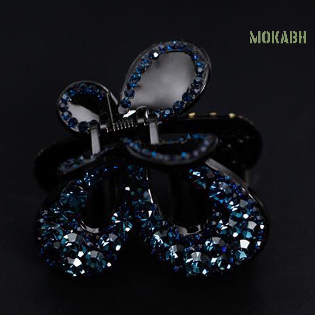 Kẹp Tóc Hình Bướm Bằng Nhựa Đính Đá Lấp Lánh Thời Trang Cho Nữ