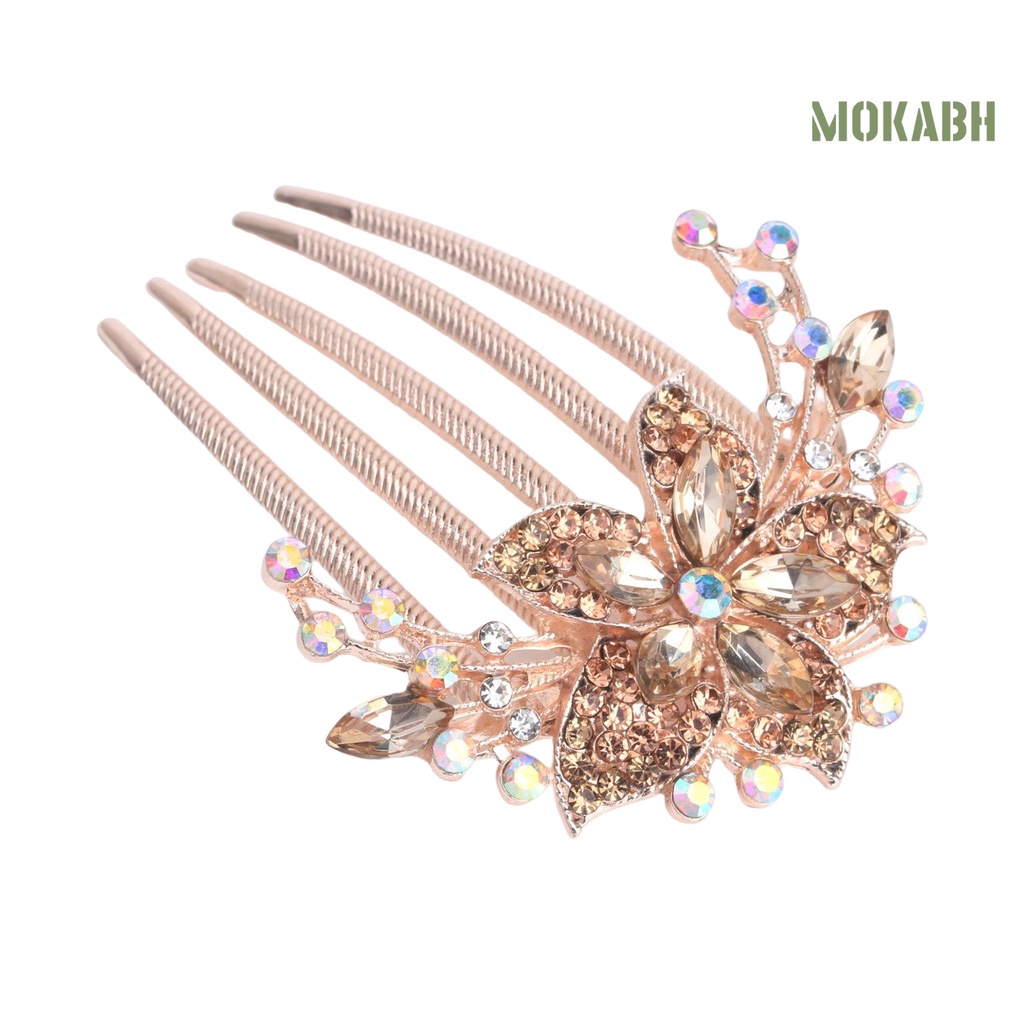 Lược Cài Tóc Năm Răng Đính Đá Lấp Lánh Thời Trang