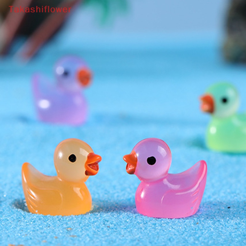 Set 10 Tượng Vịt Con Dạ Quang Mini Bằng Nhựa Resin Trang Trí Tiểu Cảnh