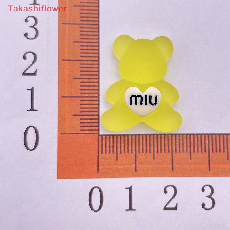 Bộ 2 Miếng Dán Hình Gấu Dạ Quang Trang Trí Bảng Điều Khiển Xe Hơi / Nhà Cửa / Sân Vườn Diy