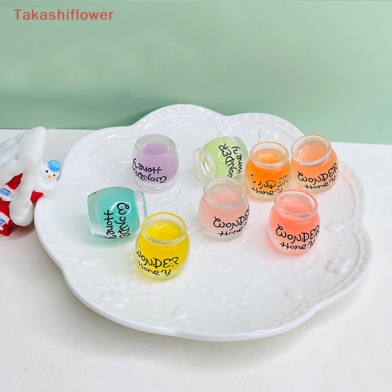 Set 2 Hũ Mật Ong Mini Bằng Nhựa Resin Dạ Quang Trang Trí Tiểu Cảnh / Nhà Búp Bê