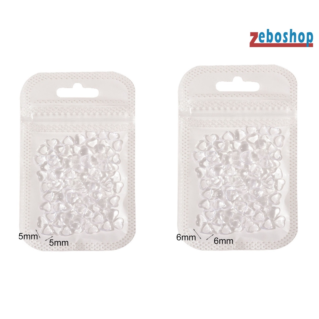 Set 100 Phụ Kiện Trang Trí Móng Tay Nghệ Thuật Hình Trái Tim 3D DIY