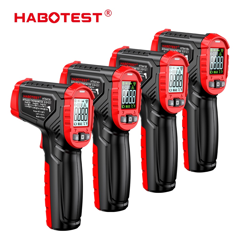 Nhiệt Kế Hồng Ngoại HT641A HT641B ABS Độ Chính Xác Cao Không Tiếp Xúc IR Cho Công Nghiệp - 50°C ~ 400°C