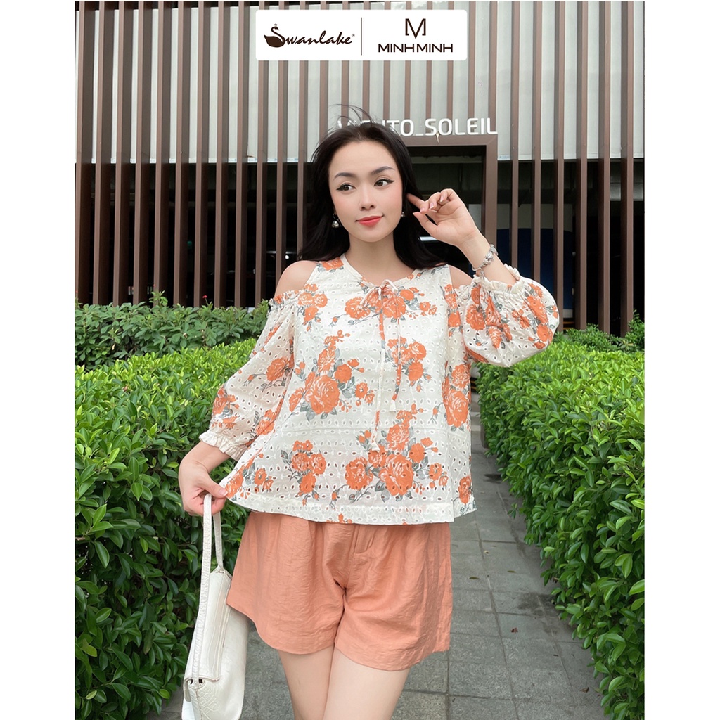 SWANLAKE | Áo Phom A Khoét Vai Vải Cotton Bông - MÃ: A10774LW01