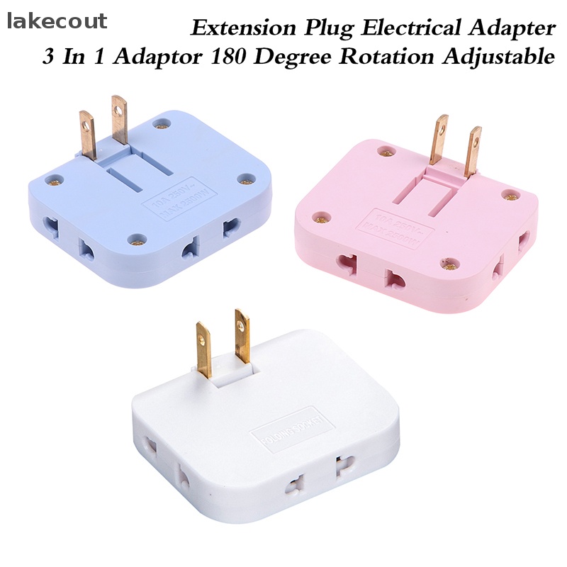 Phích Cắm Sạc Mở Rộng 3 Trong 1 EU Xoay 180 Độ Tiện Dụng