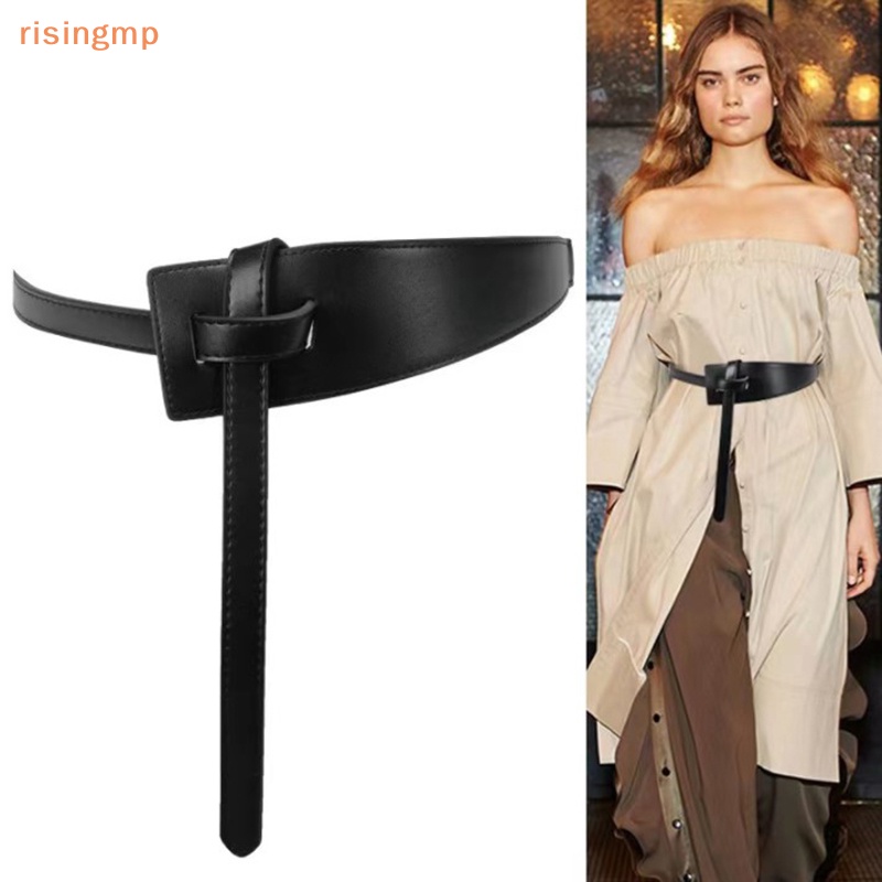 [risingmp] Thắt Lưng Da pu Mềm Thắt Nút Chất Lượng Cao Dáng Dài Rộng Mùa Hè Cho Nữ cintos