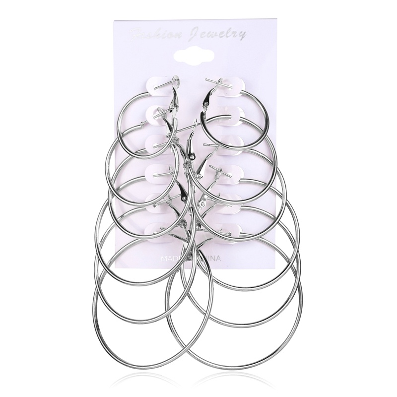 Set 6 Đôi Bông Tai Khoen Tròn Thời Trang Cho Nữ