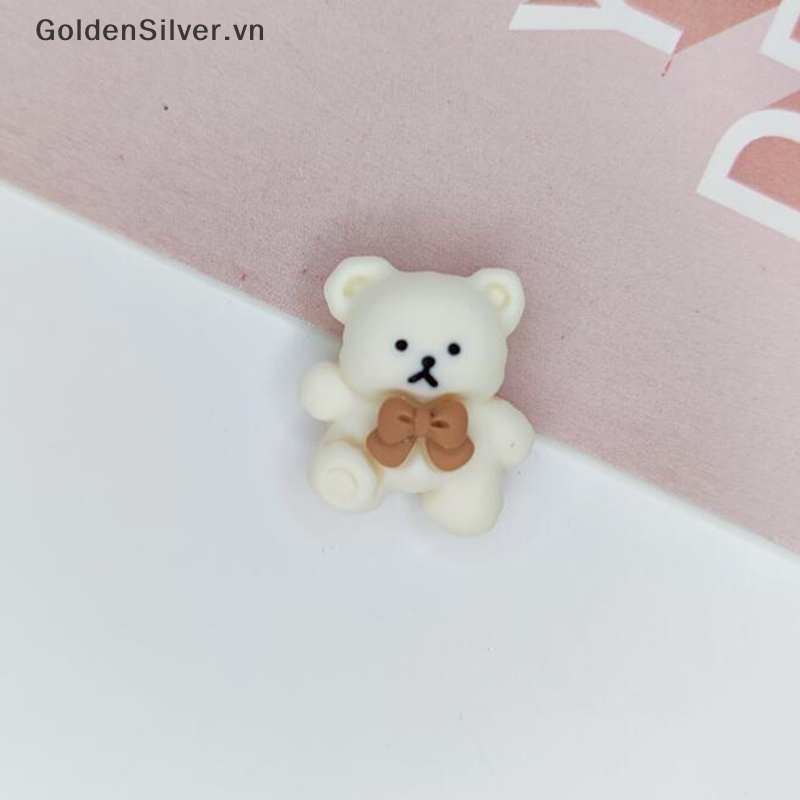 Set 20 Chú Gấu / Thỏ Hoạt Hình Bằng Nhựa Resin Màu Bạc Làm Đồ Thủ Công DIY Cho Bé