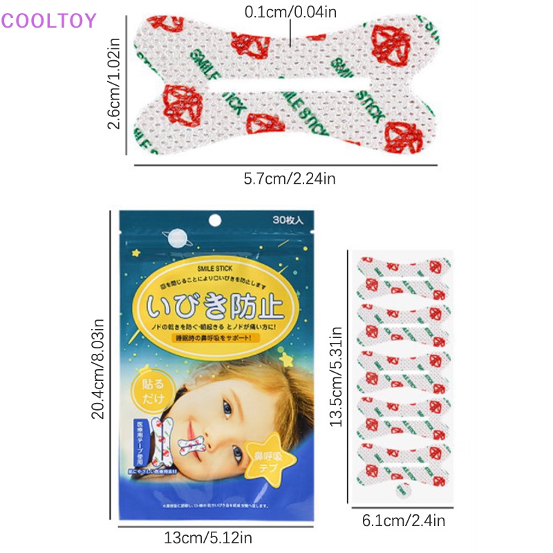 Cooltoy Bộ 30 Miếng Dán Mũi / Môi Chống Ngáy Khi Ngủ
