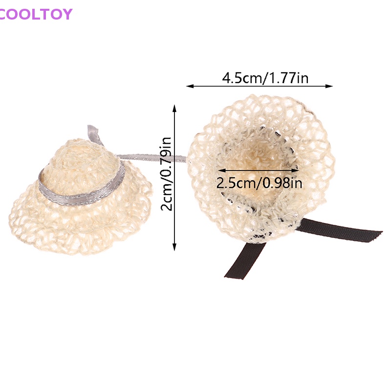 Mũ Rơm Đan Thắt Nơ Dễ Thương Trang Trí Nhà Búp Bê