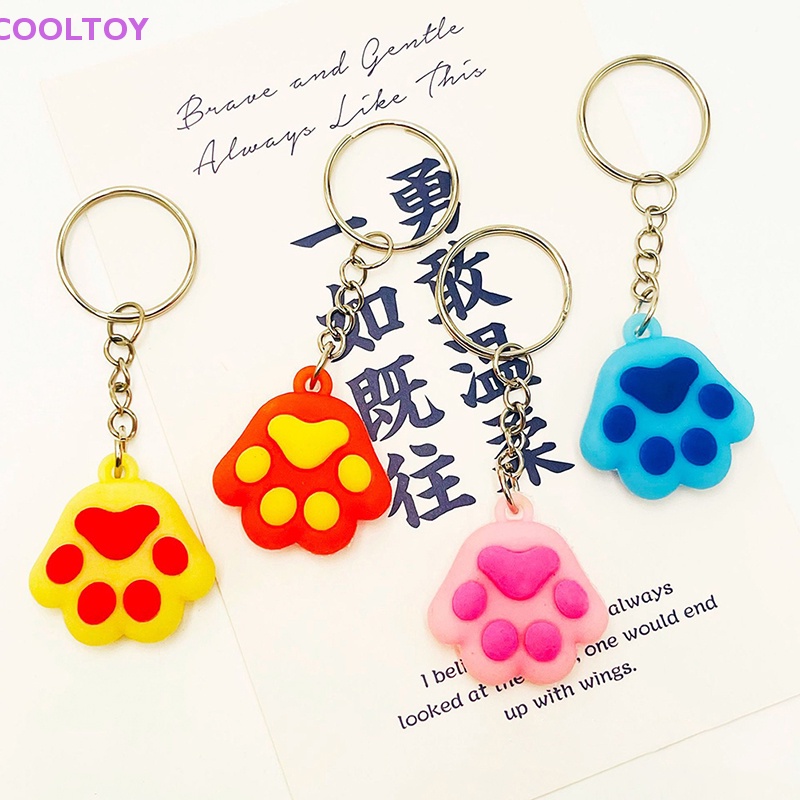 Móc Khóa Silicon Hình Chân Mèo Hoạt Hình Dễ Thương