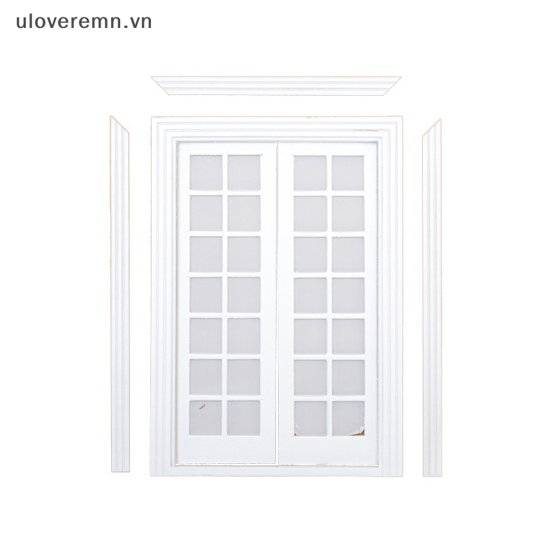 1 Set 28 Mô Hình Cửa Đôi 28 Ô Màu Trắng DIY Trang Trí Nhà Búp Bê