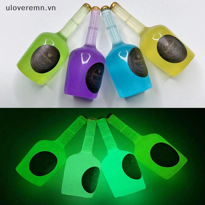 Bộ 5 Bình Đựng Nước Uống Mini Bằng Resin Dạ Quang Họa Tiết Hoạt Hình Dễ Thương Trang Trí Thủ Công DIY
