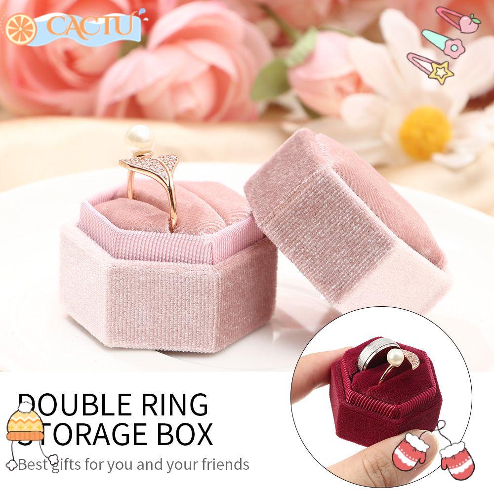 Hộp Đựng Trang Sức Hình Lục Giác Bằng Vải Nhung Tinh Tế