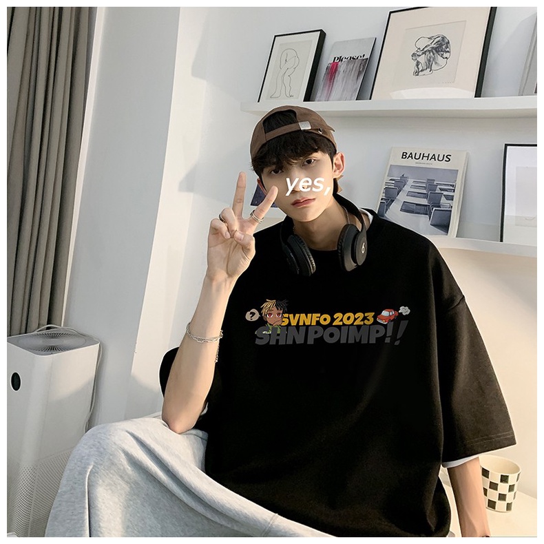 Áo Thun Dáng Rộng Phong Cách Hip Hop Thời Trang Cho Nam