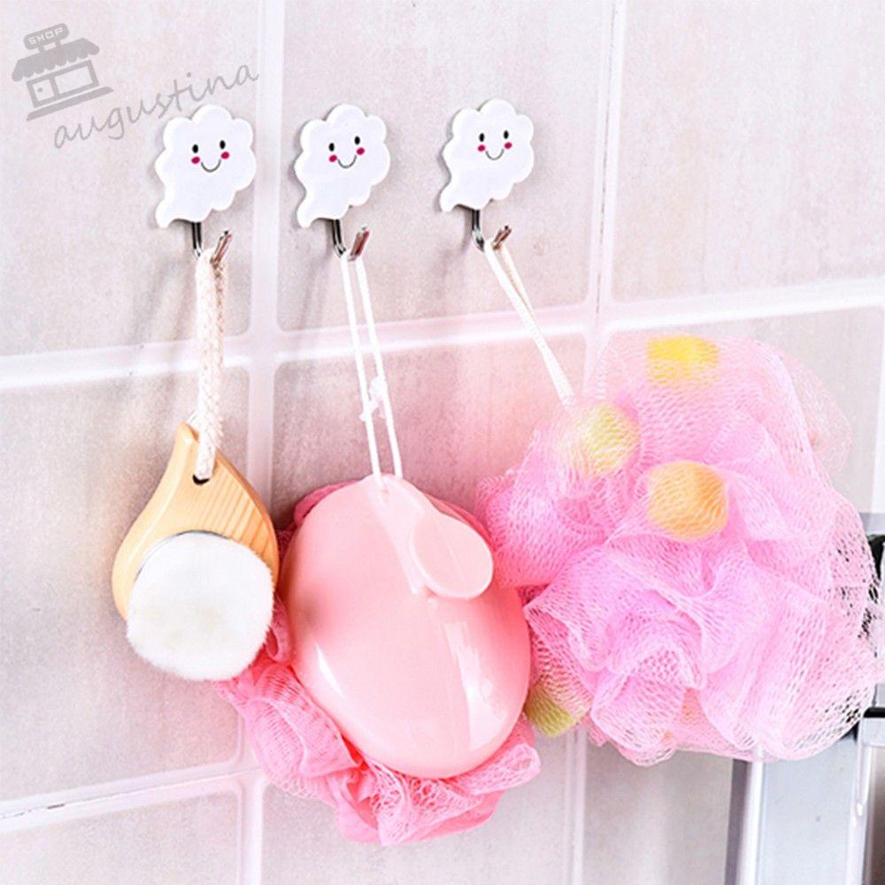 Móc Dán Tường Bằng Nhựa Hình Mặt Cười Sáng Tạo Cho Nhà Bếp / Phòng Tắm