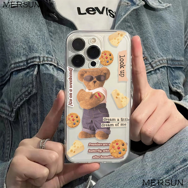 ✅Ốp Điện Thoại Mềm Chống Sốc Hình Gấu Cho Iphone 13 11 78 12 14pro 6In KC8Z