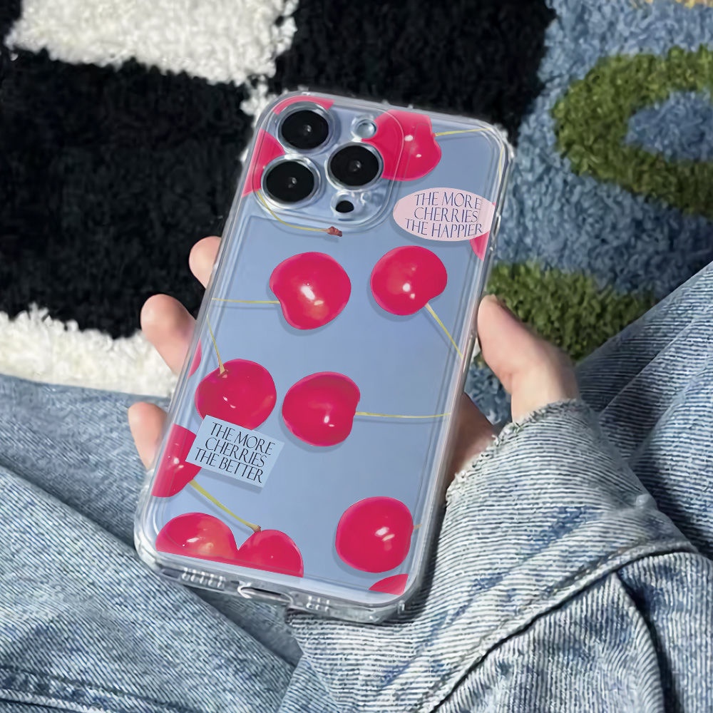 ✅Ốp Điện Thoại Dẻo Họa Tiết Trái Cherry To Dễ Thương Chống Sốc Cho iPhone12 13 plus78 11 max 6In14Pro