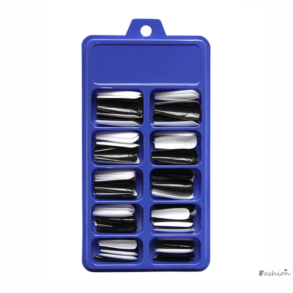 Bộ 100 Móng Tay Giả Che Phủ Toàn Diện Không Phai Màu Kèm Hộp Đựng