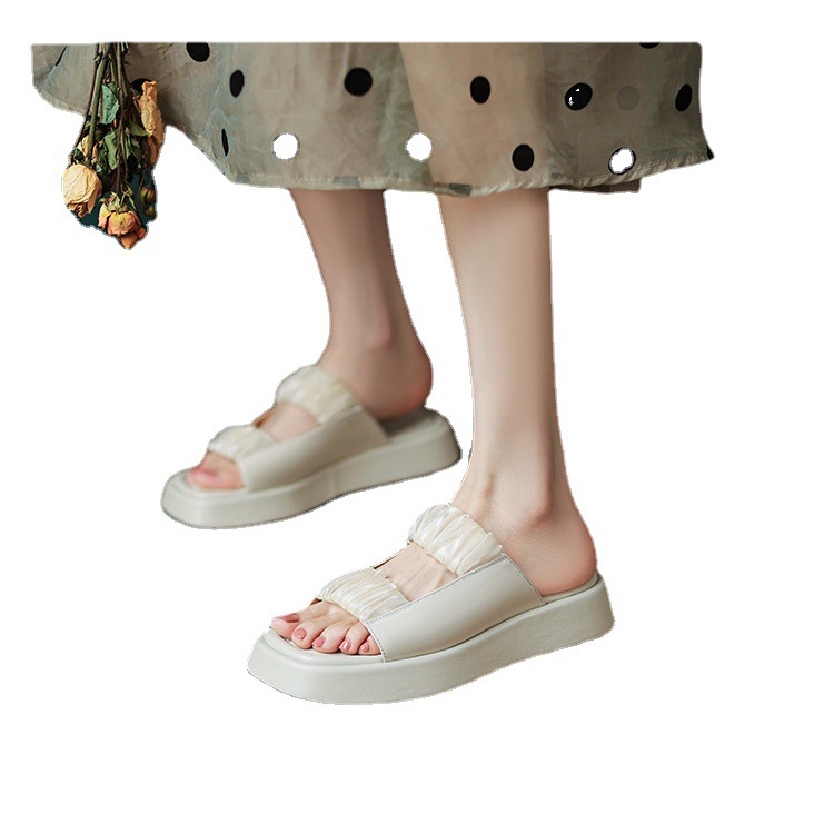 Duoya Tóc Thẳng ~ [Hàng Có Sẵn] Dép Sandal Đế Dày Thời Trang Phiên Bản Hàn Quốc Cho Nữ