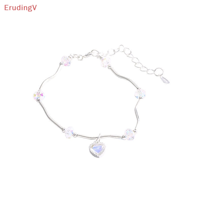 [ErudingV] Vòng Tay Pha Lê Hình Trái Tim Nhiều Màu Sắc Siêu Thơ Mộng Trang Trí Gợn Sóng Ngọt Ngào Cho Bạn Gái [