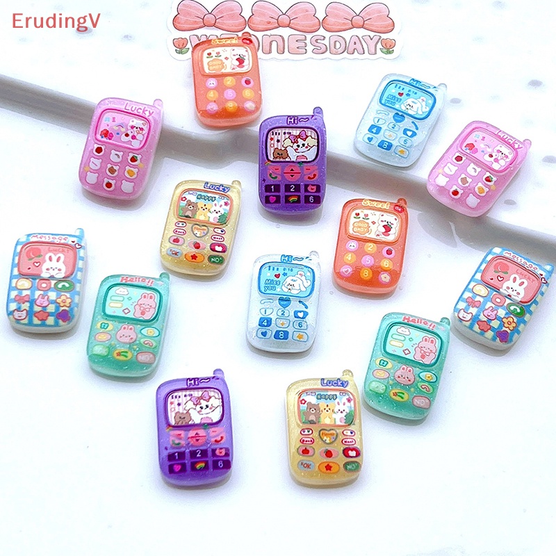 [ErudingV] Set 10 Mô Hình Điện Thoại Di Động Hoạt Hình Mini Trang Trí Nhà Búp Bê [Mới]