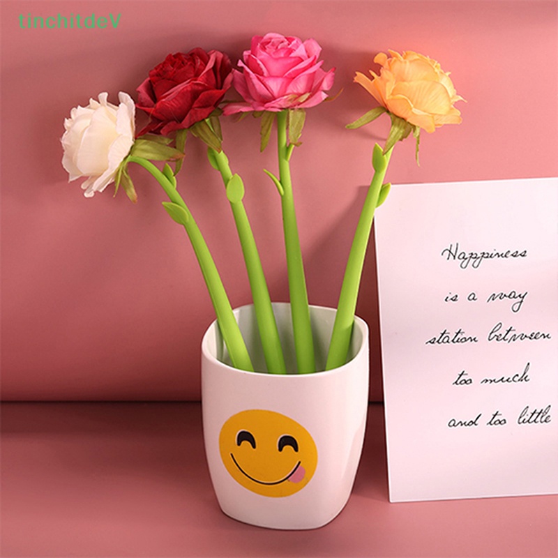 1 Cây Bút Bi Ngòi 0.5mm Bằng Silicon Hình Hoa Hồng Dễ Thương