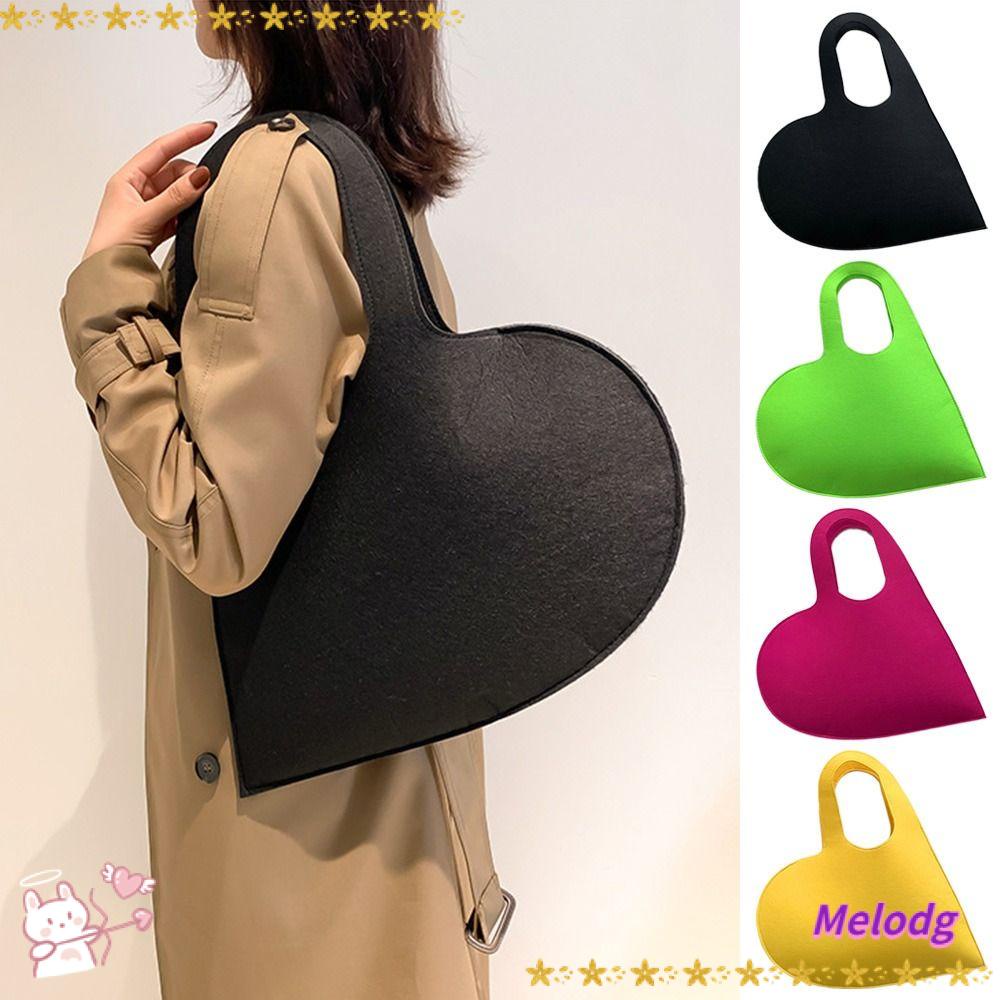 Túi Xách Đeo Vai Hình Trái Tim Bằng Vải Nỉ Kiểu Mới