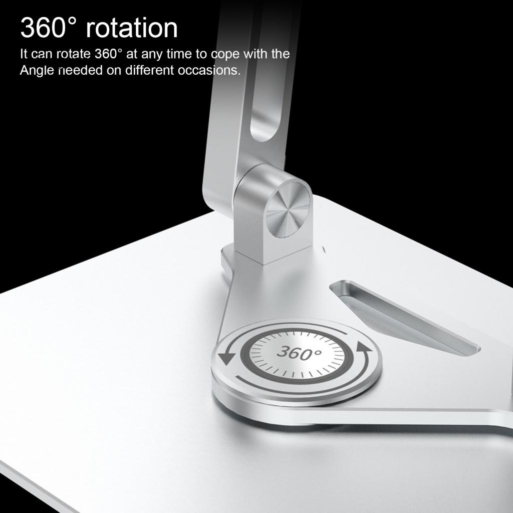 Giá Đỡ Máy Tính Bảng Bằng Hợp Kim Nhôm Có Thể Điều Chỉnh Xoay 360 Độ Tiện Dụng