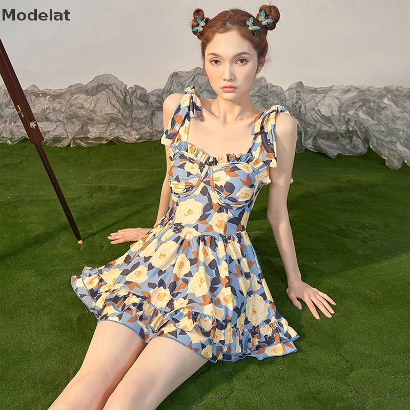 Mfc Đồ Bơi Một Mảnh In Hoa Phong Cách Lolita Dễ Thương Cho Bé Gái WTD