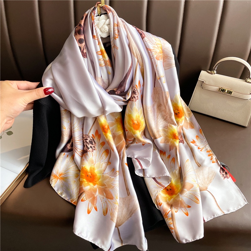 Khăn Quàng Cổ Chống Nắng Bằng Lụa Cỡ Lớn 180 * 90CM
